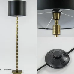 Antiek bronzen vloerlamp Malinda exclusief kap></noscript>Straluma Sale