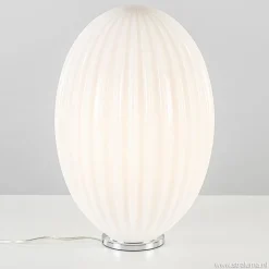 Art Deco tafellamp chroom met opaal glazen kap>Straluma Best