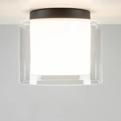 Badkamer plafondlamp helder met opaal glas IP44></noscript>Straluma