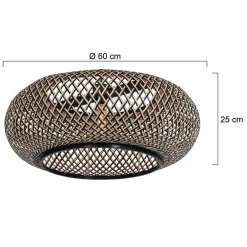 Bamboe kap rond 60x25 cm exclusief booglamp><noscript><img width=