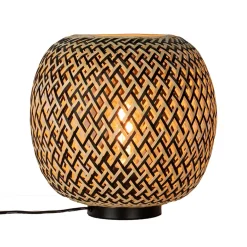 Bamboe tafellamp naturel met zwart>Straluma Clearance