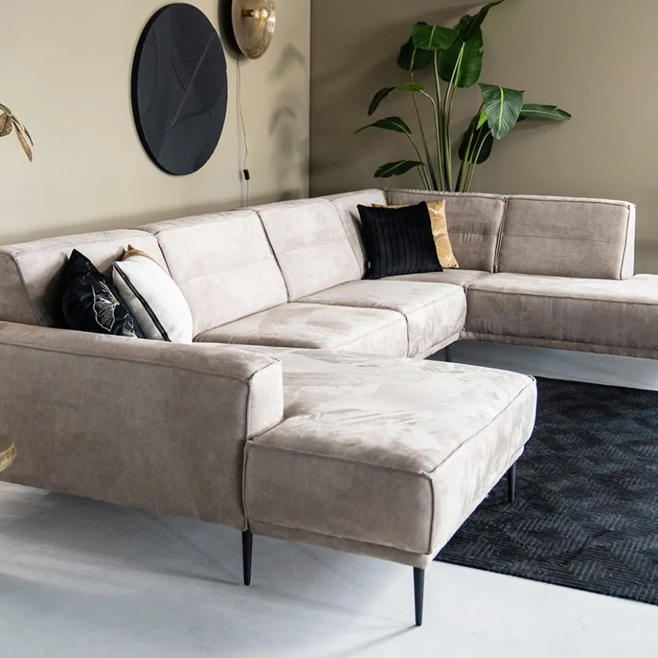 Bank Sef U-opstelling taupe>Straluma Hot