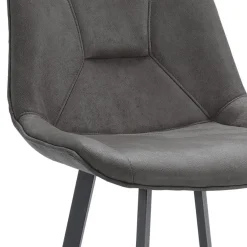 Barkruk met microleder zitting graphite en zwart metalen poot></noscript>Straluma Discount