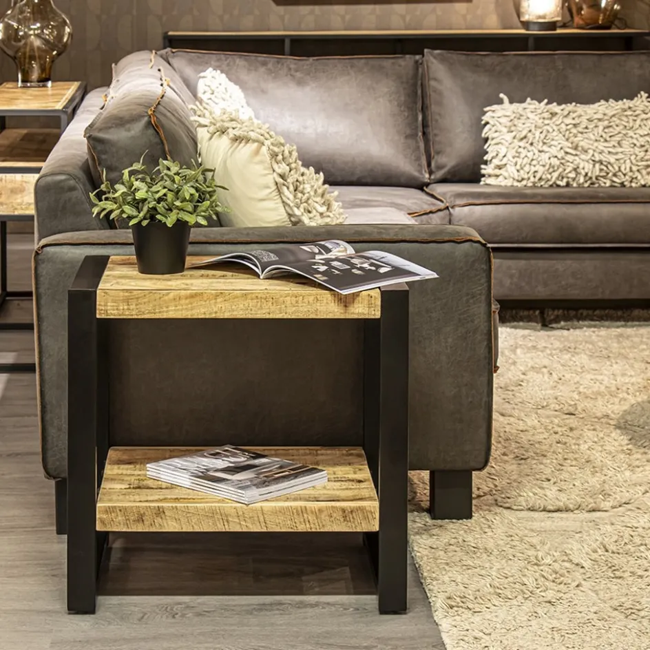 Bijzettafel 2-laags mango hout naturel>Straluma Best