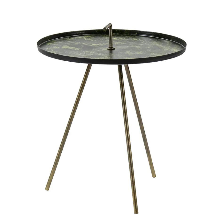 Bijzettafel Saphire groen met brons 45 cm>Straluma Online