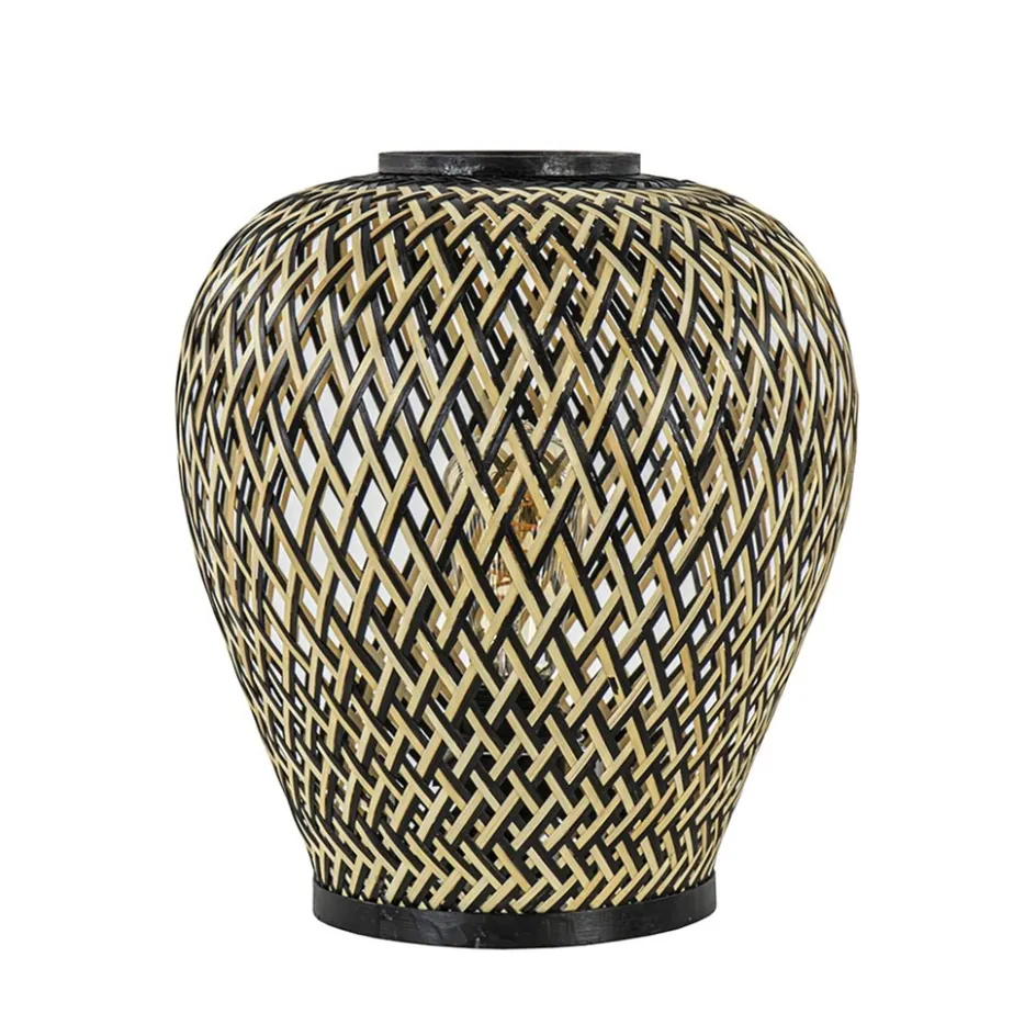 Botanische tafellamp bamboe met zwart>Straluma Outlet