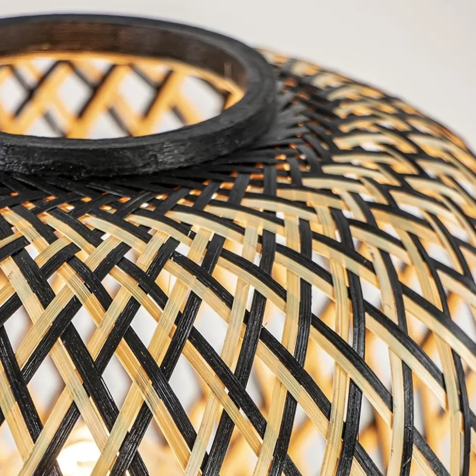 Botanische tafellamp bamboe met zwart>Straluma Outlet