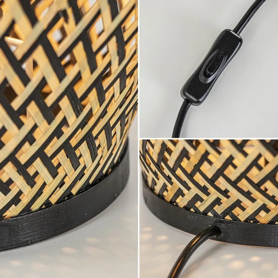 Botanische tafellamp bamboe met zwart>Straluma Outlet