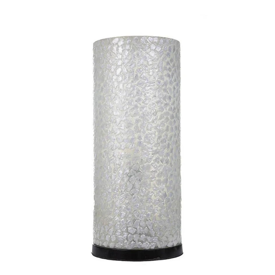 Botanische tafellamp cilinder met capiz schelpen wit>Straluma Sale