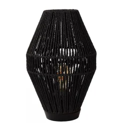 Botanische tafellamp gevlochten papier zwart>Straluma Outlet