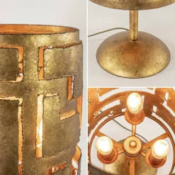 Brons metalen tafellamp inclusief dimmer><noscript><img width=