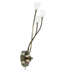 Bronzen wandlamp LED met wit glas dim to warm>Straluma Discount