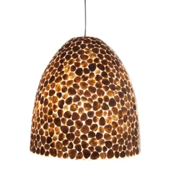 Bruin gouden hanglamp met capiz schelpen>Straluma Sale