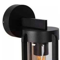 Buiten wandlamp zwart met helder glas IP65><noscript><img width=