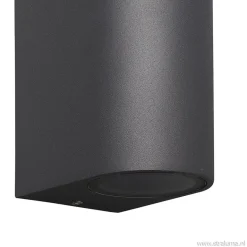 Buitenlamp afgerond up+down antra. IP54>Straluma Outlet