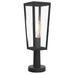 Buitenlamp lantaarn op voet zwart met helder glas>Straluma Online