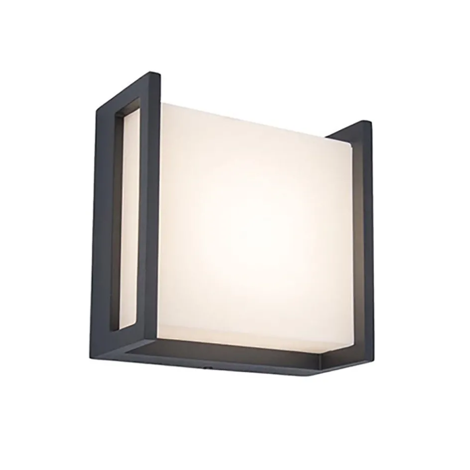 Buitenlamp LED wand vierkant donker grijs IP54>Straluma Online