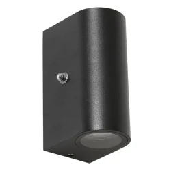 Buitenlamp Logan zwart+schemersensor IP44>Straluma Hot