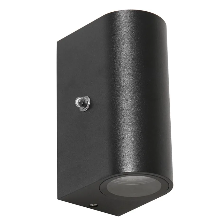 Buitenlamp Logan zwart+schemersensor IP44>Straluma Hot