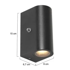 Buitenlamp Logan zwart+schemersensor IP44><noscript><img width=