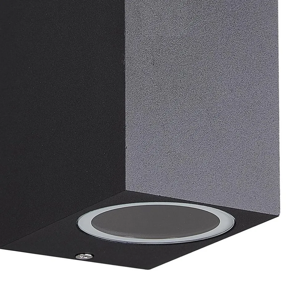 Buitenlamp rechthoek zwart up+down gu10 IP54>Straluma Online