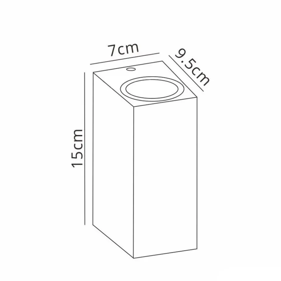 Buitenlamp rechthoek zwart up+down gu10 IP54>Straluma Online
