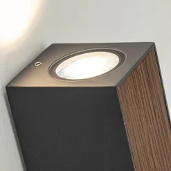 Buitenlamp up+down GU10 donker grijs/hout></noscript>Straluma Sale