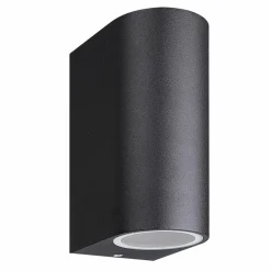 Buitenlamp up+down zwart afgerond IP54>Straluma Outlet
