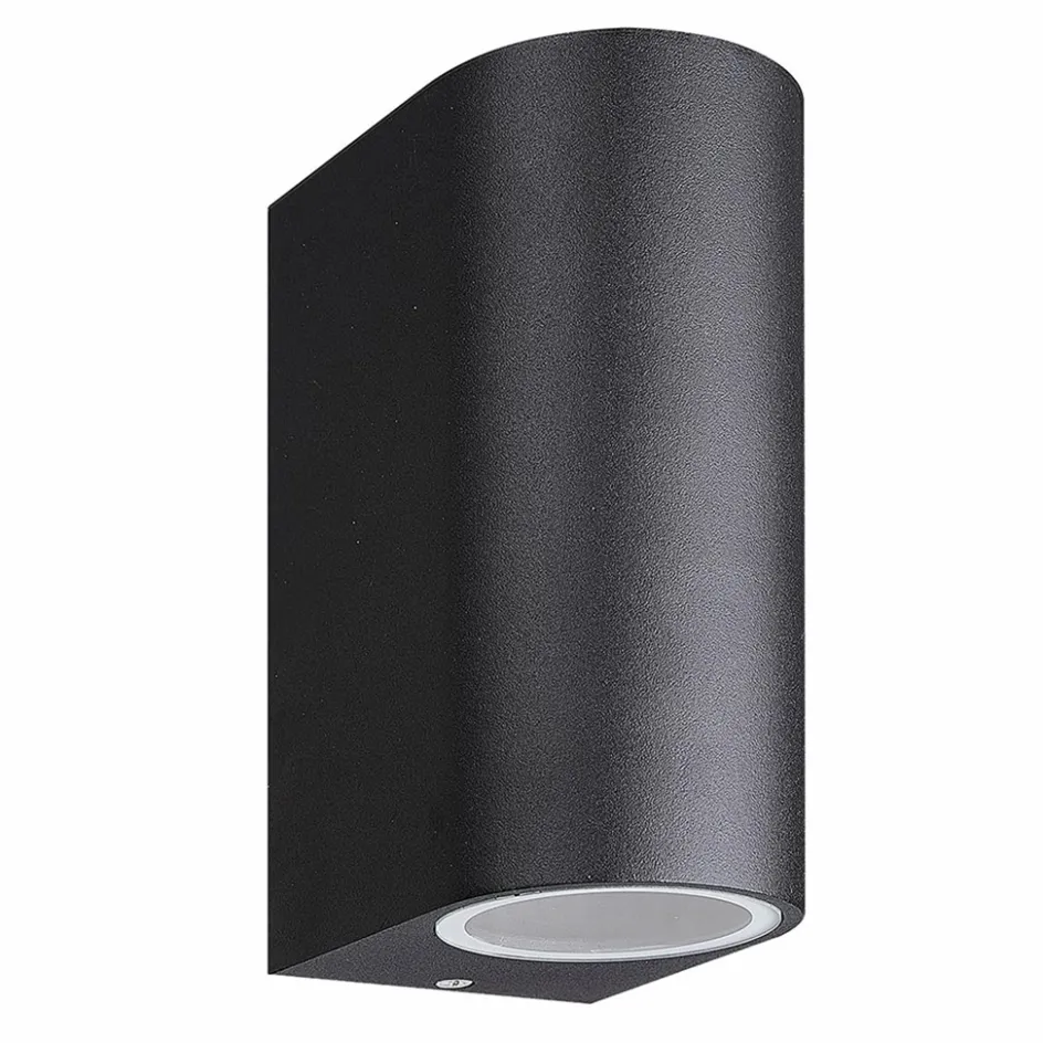 Buitenlamp up+down zwart afgerond IP54>Straluma Outlet
