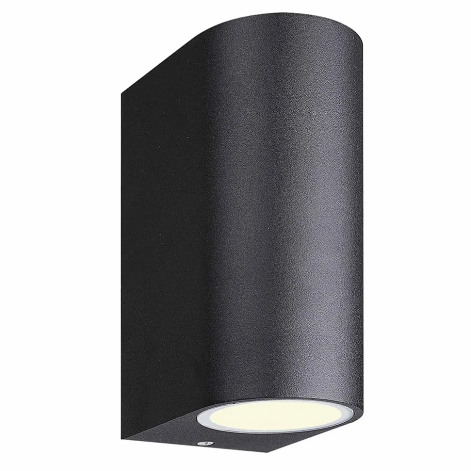 Buitenlamp up+down zwart afgerond IP54>Straluma Outlet