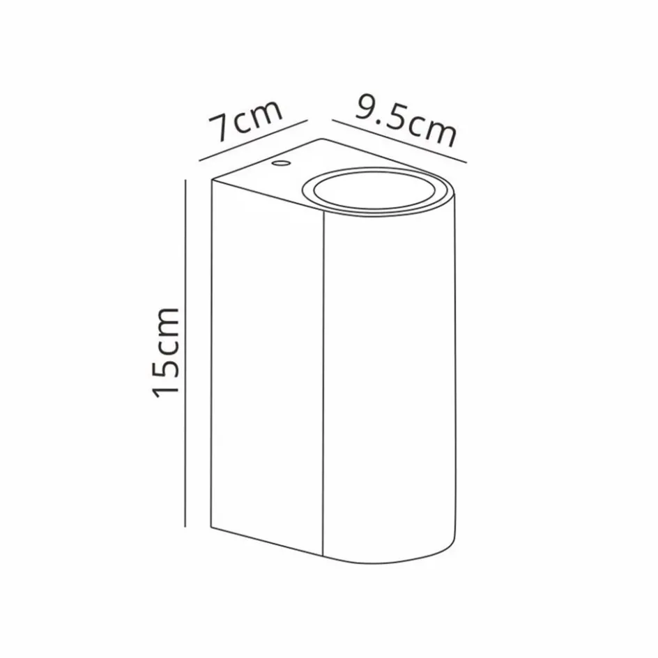 Buitenlamp up+down zwart afgerond IP54>Straluma Outlet
