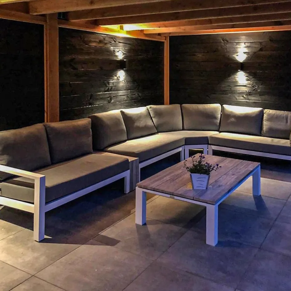 Buitenlamp up+down zwart afgerond IP54>Straluma Outlet