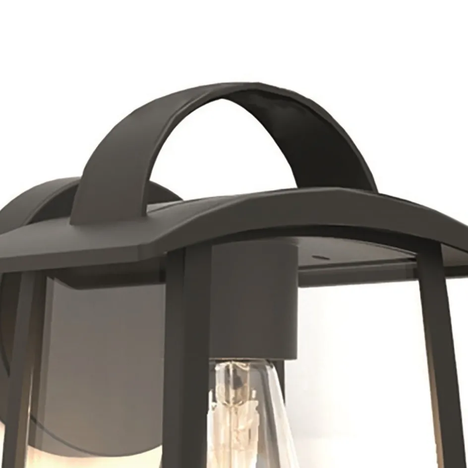 Buitenlamp wand zwart met helder glas>Straluma Online