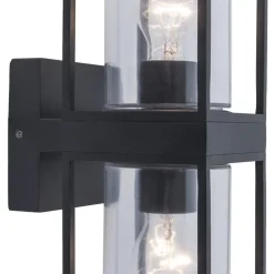 Buitenlantaarn dubbel strak zwart/helder glas></noscript>Straluma Outlet