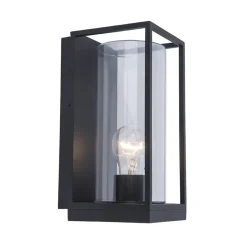 Buitenlantaarn rechthoek zwart/helder glas  IP44>Straluma Outlet