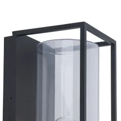 Buitenlantaarn rechthoek zwart/helder glas IP44><noscript><img width=