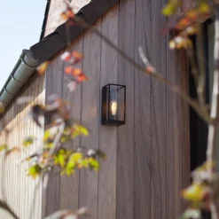 Buitenlantaarn rechthoek zwart/helder glas IP44><noscript><img width=