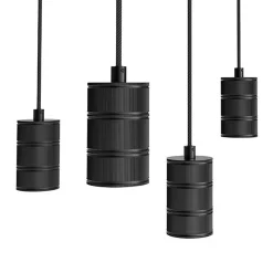 Calex 5-lichts retro pendels rond 50 cm zwart>Straluma Online