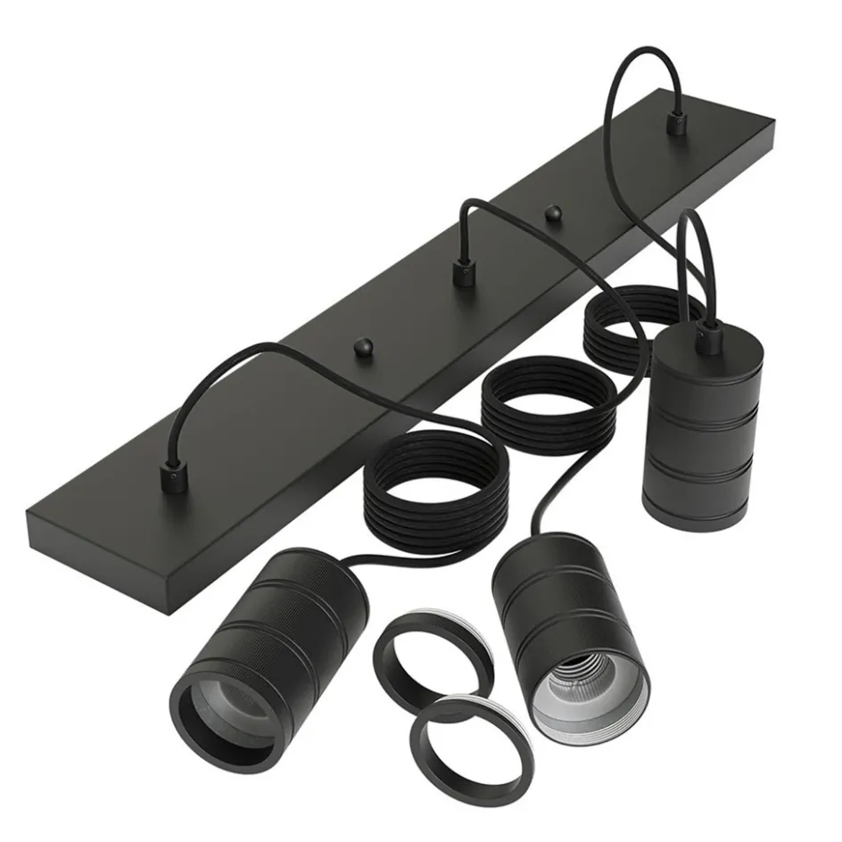 Calex multipendel 3-lichts balk E27 pendels zwart>Straluma Sale