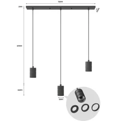 Calex multipendel 3-lichts balk E27 pendels zwart><noscript><img width=