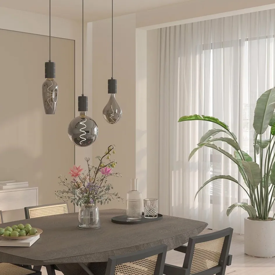 Calex multipendel 3-lichts balk E27 pendels zwart>Straluma Sale