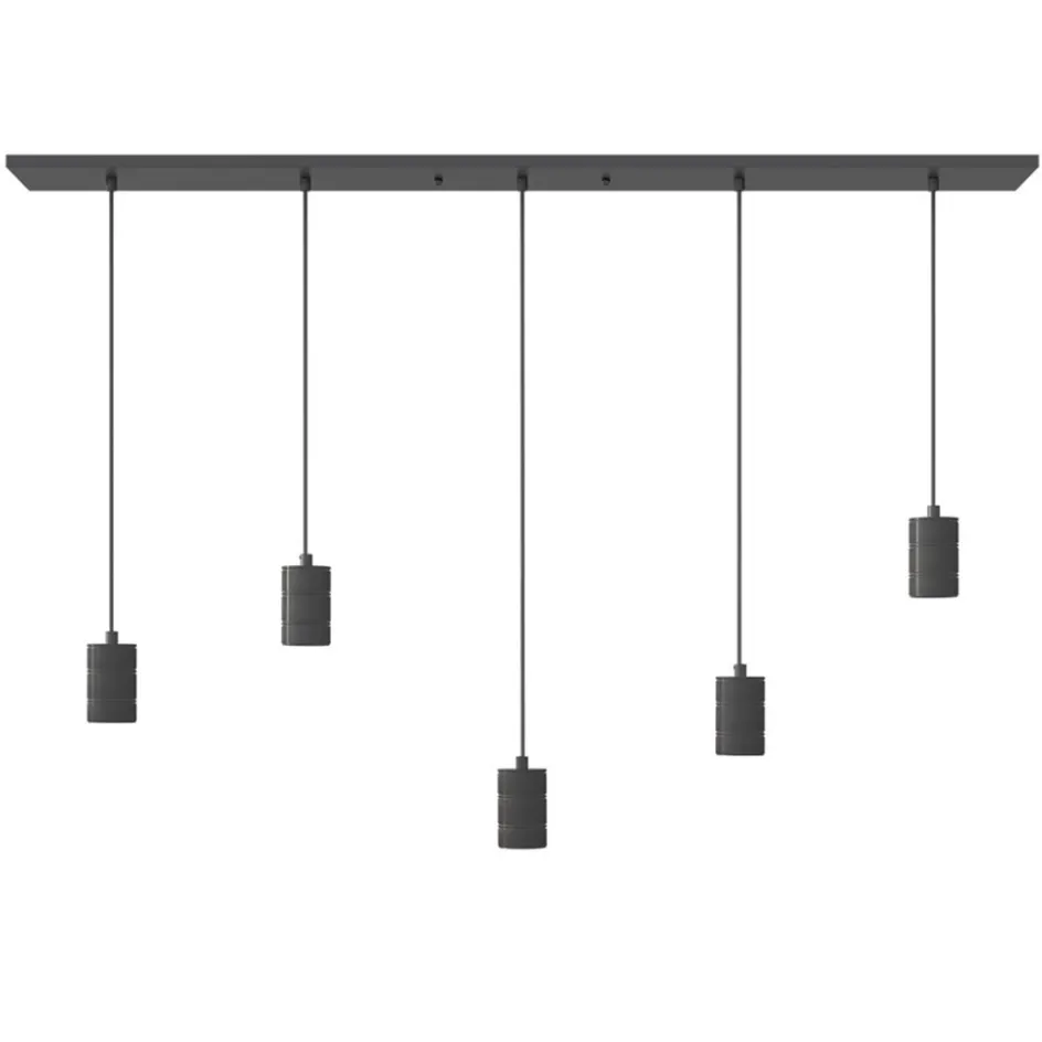 Calex multipendel plafondbalk 5-lichts E27 pendels zwart>Straluma New
