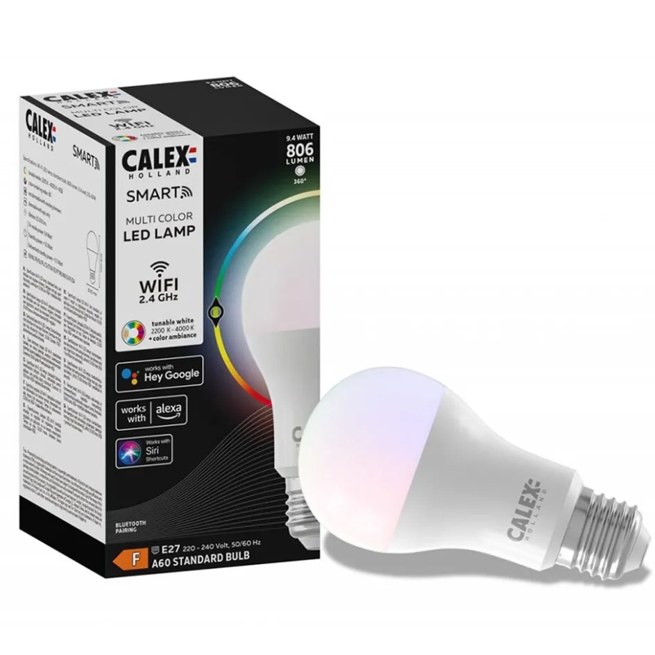 Calex Smart Home E27 A60 LED lichtbron 9.4W RGBW>Straluma Sale