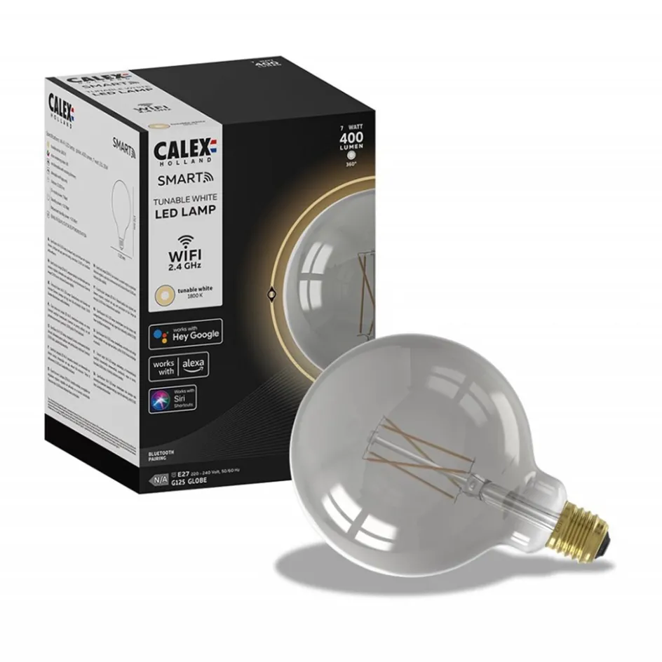 Calex Smart Home E27 Globe LED filament smoke G125>Straluma Discount