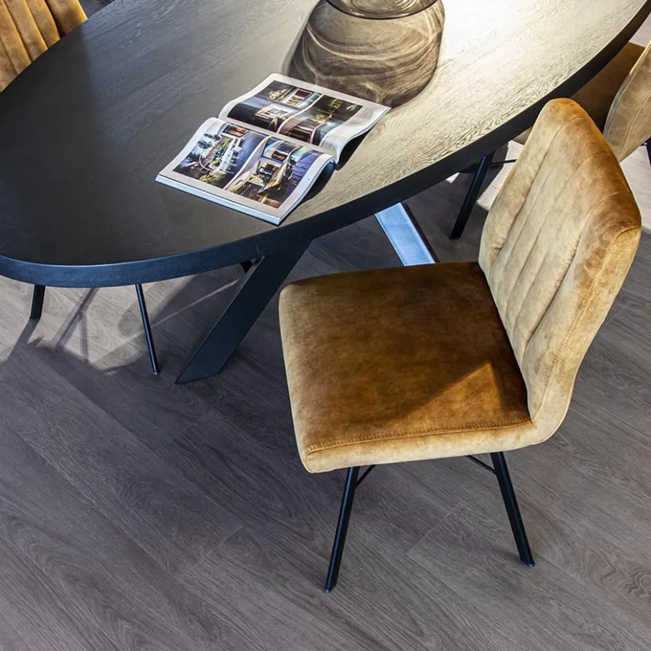 Chique eetkamerstoel velours goud>Straluma New