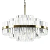 Chique hanglamp brushed brass met helder kristal>Straluma Online