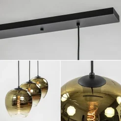 Chique hanglamp 3-lichts zwart met goud></noscript>Straluma Sale