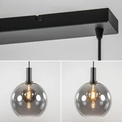 Chique 3-lichts hanglamp zwart met smoke glazen bollen></noscript>Straluma Online