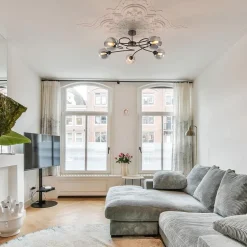 Chique 5-lichts plafondlamp zwart met smoke glazen bollen></noscript>Straluma Clearance