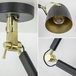 Chique plafondlamp zwart met goud verstelbaar><noscript><img width=